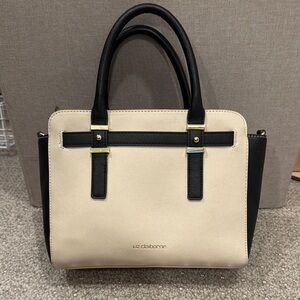 Liz Claiborne Black and Cream Satchel Bag